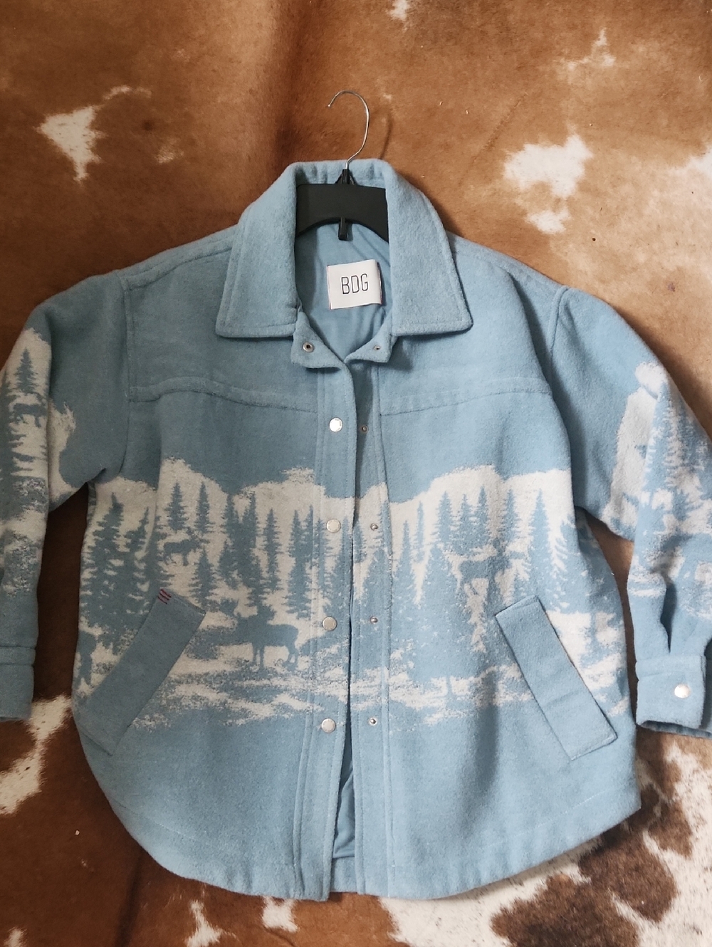 BDG Women's Light Blue Scenic Wool-Blend Jacket